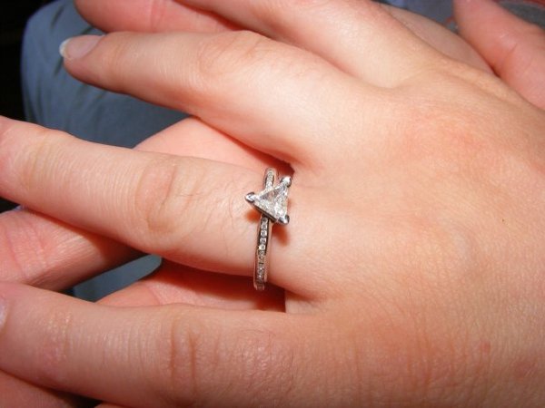 triangular cut wedding ring